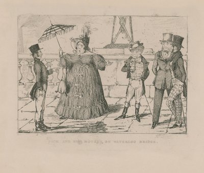 Jack en zijn moeder op Waterloo Bridge door John Leech