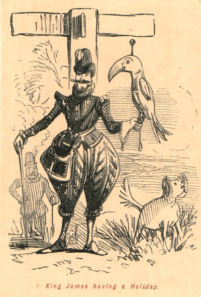 Koning James op vakantie, 1897 door John Leech