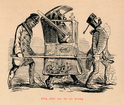 Koning Jan op een luchtje, c1860 door John Leech