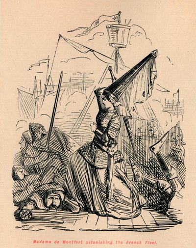 Madame de Montfort verbaast de Franse vloot, ca. 1860 door John Leech