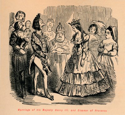 Huwelijk van Zijne Majesteit Hendrik III en Eleonora van Provence, ca. 1860 door John Leech
