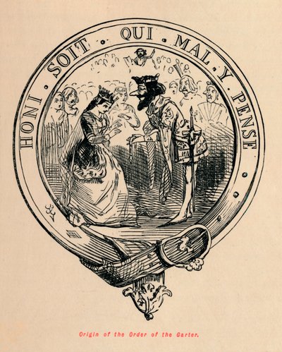 Oorsprong van de Orde van de Kousenband, c1860 door John Leech