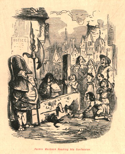Perkin Warbeck leest zijn bekentenis, 1897 door John Leech