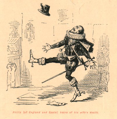Filips van Engeland en Spanje hoort van de dood van zijn vrouw, 1897 door John Leech