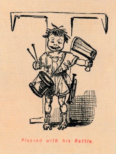 Blij met zijn Rammelaar, 1852 door John Leech