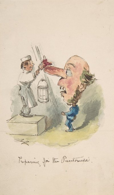 Voorbereidingen voor de pantomime, 1836-64 door John Leech
