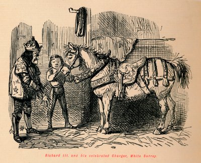 Richard III. en zijn beroemde Charger, White Surrey door John Leech