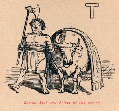 Romeinse stier en priester van de periode door John Leech