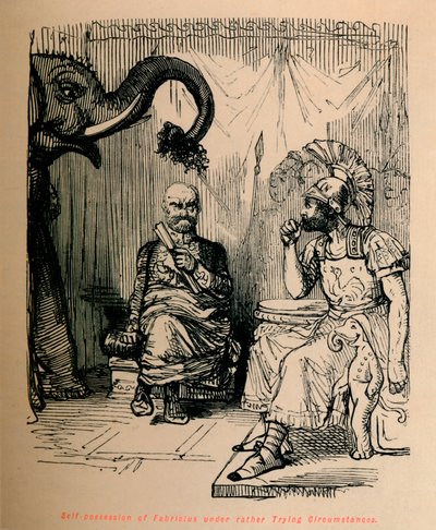 Zelfbeheersing van Fabricius onder nogal moeilijke omstandigheden, 1852 door John Leech