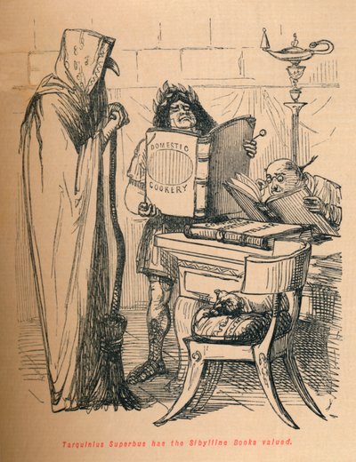 Tarquinius Superbus laat de Sibillijnse boeken waarderen, 1852 door John Leech