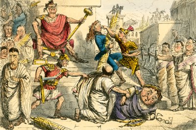 Tarquinius Superbus maakt zichzelf Koning door John Leech