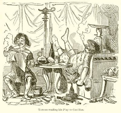 Terentius leest zijn Toneelstuk voor aan Caecilius door John Leech