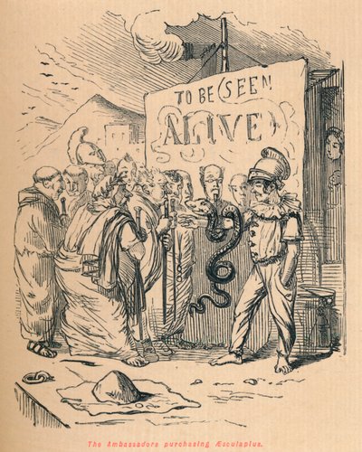 De ambassadeurs kopen Aesculaplus, 1852 door John Leech