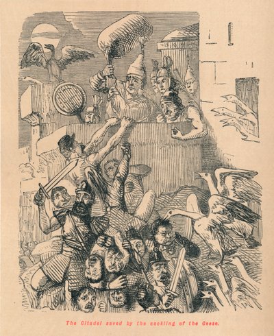 De citadel gered door het gekwaak van de ganzen, 1852 door John Leech