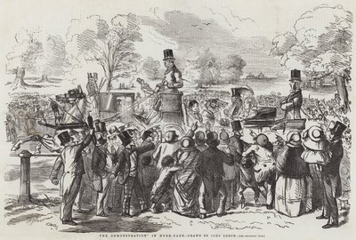 De Demonstratie in Hyde-Park door John Leech