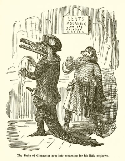 De hertog van Gloucester rouwt om zijn kleine neefjes door John Leech