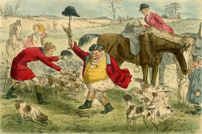 De jacht, op De Kat & Custard Pot Dag, ca. 1854 door John Leech
