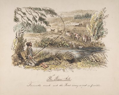 De Riverside, gunstige wind en de forel stijgt zo snel mogelijk, 1830-64 door John Leech