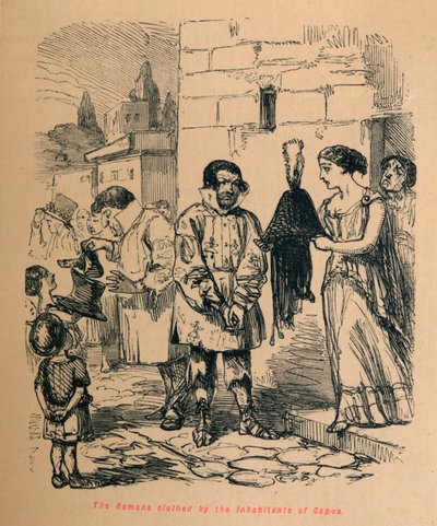 De Romeinen gekleed door de inwoners van Capua, 1852 door John Leech