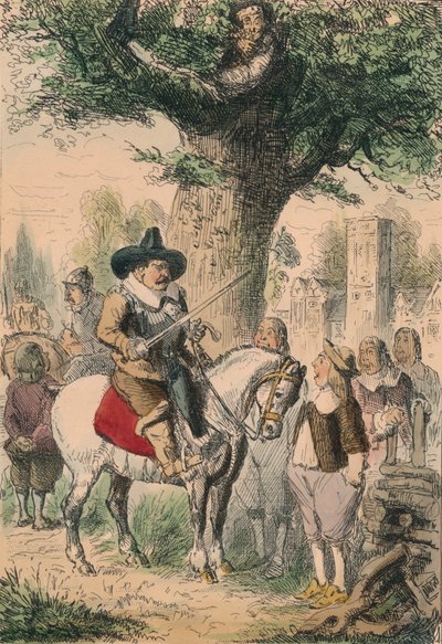 De Royal Oak, de familie Penderell heeft geen idee waar Charles is!!!, 1850 door John Leech