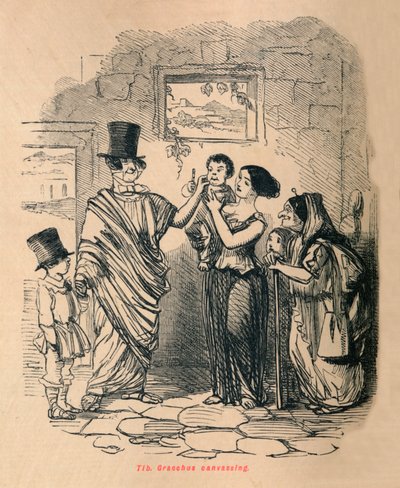Tib Gracchus campagne voeren, 1852 door John Leech