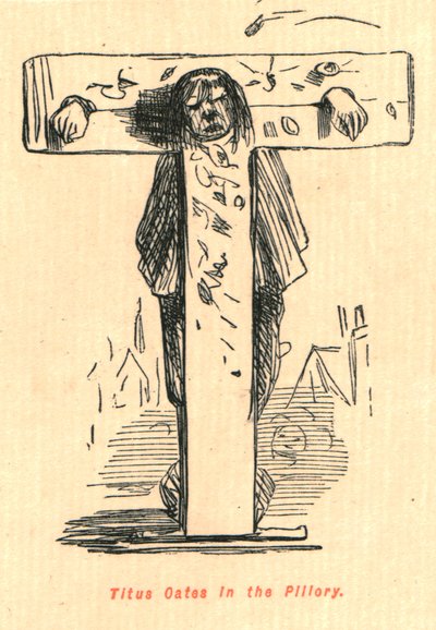 Titus Oates in de schandpaal, 1897 door John Leech