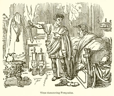 Titus Bedreigt Pomponius door John Leech