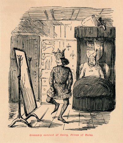 Onbetamelijk gedrag van Hendrik, prins van Wales, ca. 1860 door John Leech