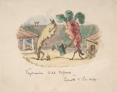 Vegetarische Odd Fellows: of, Wortel en Pastinaak, 1837-64 door John Leech