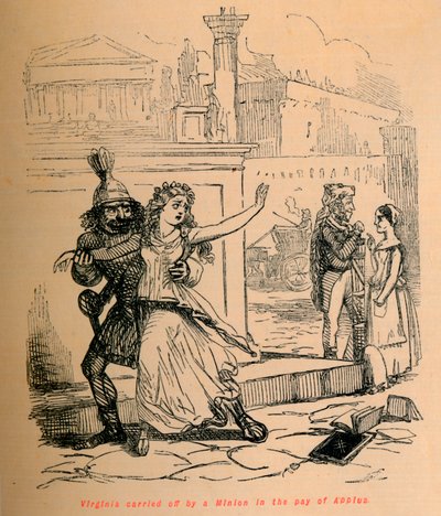 Virginia ontvoerd door een Minion in dienst van Appius, 1852 door John Leech