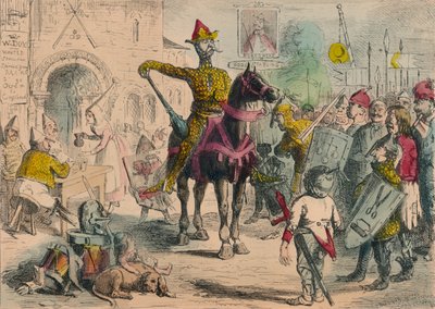 William inspecteert de vrijwilligers voorafgaand aan de invasie van Engeland, 1850 door John Leech