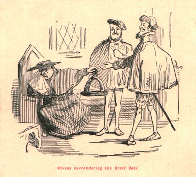 Wolsey geeft de Grote Zegel over, 1897 door John Leech