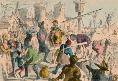 Inscheping van Koning Hendrik de Vijfde in Southampton. A.D. 1415, 1850 door John Leech and Gilbert Abbott A Beckett