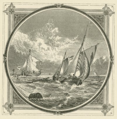 Een schip aan de grond is een baken op zee (gravure) door John Leighton