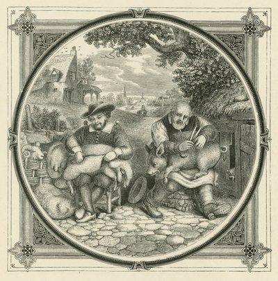 Veel geschreeuw en weinig wol (gravure) door John Leighton