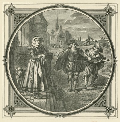 Met onwillige honden is het moeilijk hazen vangen (gravure) door John Leighton