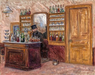 M. Baudy Achter zijn Bureau in het Hotel Baudy, 1888 door John Leslie Breck