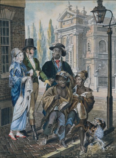 Wereldse Mensen die Schoorsteenvegers en hun Meester ondervragen voor Christ Church..., 1811-ca. 1813 door John Lewis Krimmel