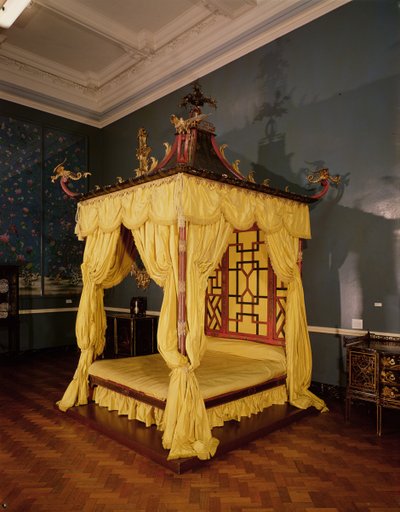 Vierposterbed, in Chinese stijl, 1750s door John Linnell