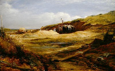 De zandgroeven, Hampstead Heath door John Linnell