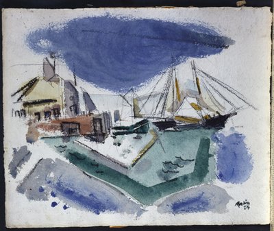 Havenscène door John Marin