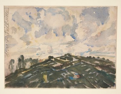 Land en lucht, Frankrijk, 1908; of De heuvel door John Marin
