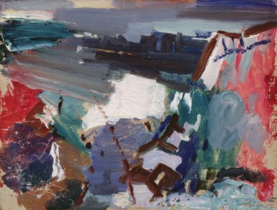 Nr. 5, Weehawken Series, ca.1910 (olieverf op board) door John Marin