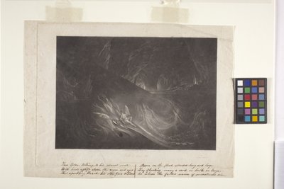 Satan op het brandende meer (mezzotint) door John Marin