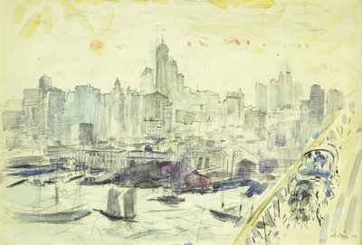 Omgeving Brooklyn Bridge door John Marin