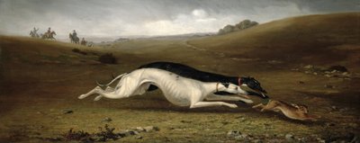Hazenjacht in een landschap, 1870 door John Marshall