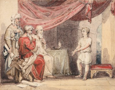 Christus Predikend tot de Ouderen in de Tempel door John Martin