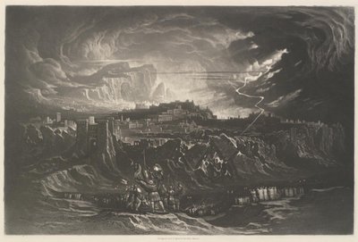Val van de muren van Jericho door John Martin