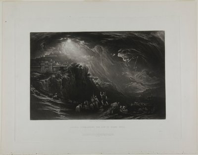 Jozua beveelt de zon stil te staan, uit Illustraties van de Bijbel door John Martin