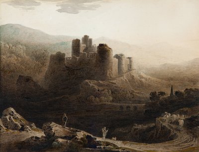 Maanlicht - Kasteel Chepstow door John Martin